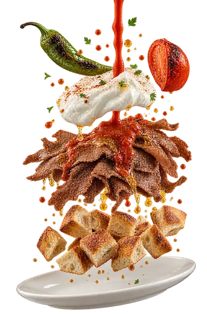 İskender mit Tomatensoße und Joghurt